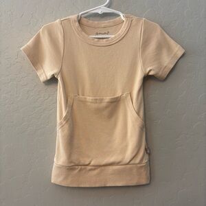 Goumi bamboo blend all day biker set TOP ONLY beige color size 2t